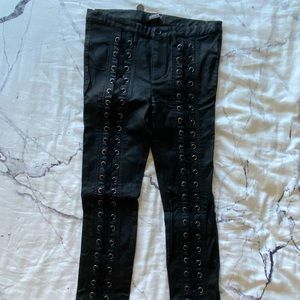 Fashion Nova black lace up pants